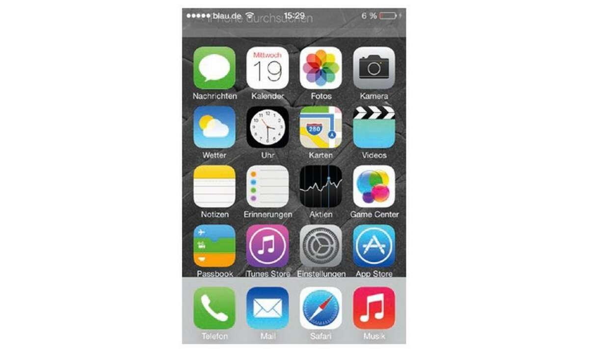 Das iPhone 5c läuft mit iOS 7, der neuesten Version des Apple-Betriebssystems für mobile Geräte.