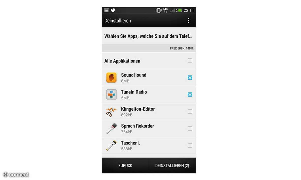 HTC One - Deinstallation von Apps