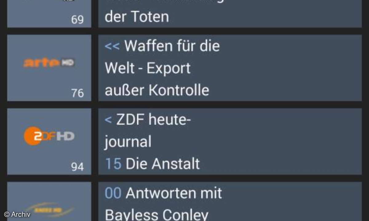 Kanalansicht, WatchOn