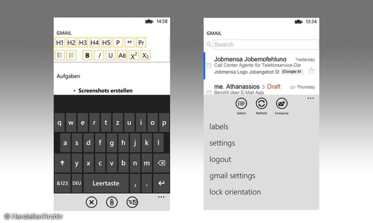 Gmail für Windows Phone 8