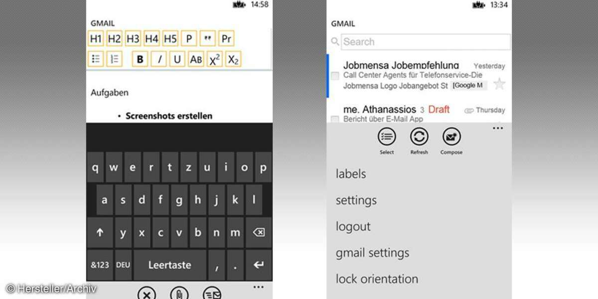 Gmail für Windows Phone 8
