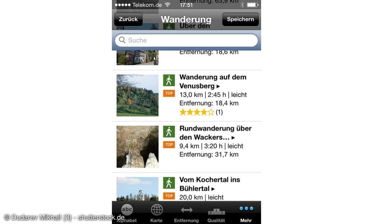 ADAC Wanderführer Deutschland 2013, App