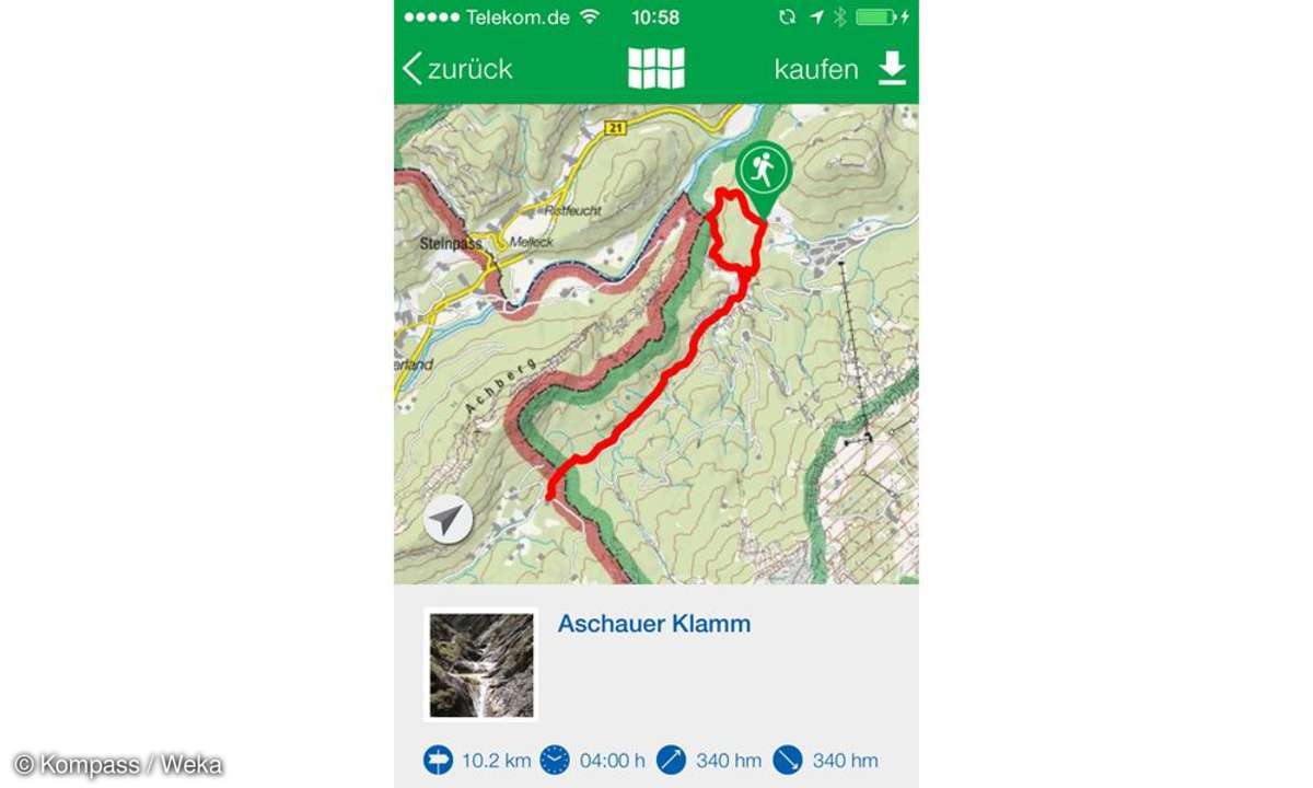 Kompass - Wanderkarte mit Live-Tracking