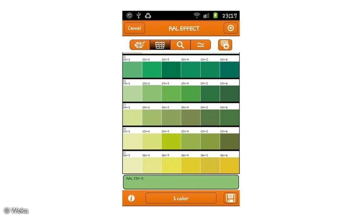 RAL iColours - App für Baumaterialien