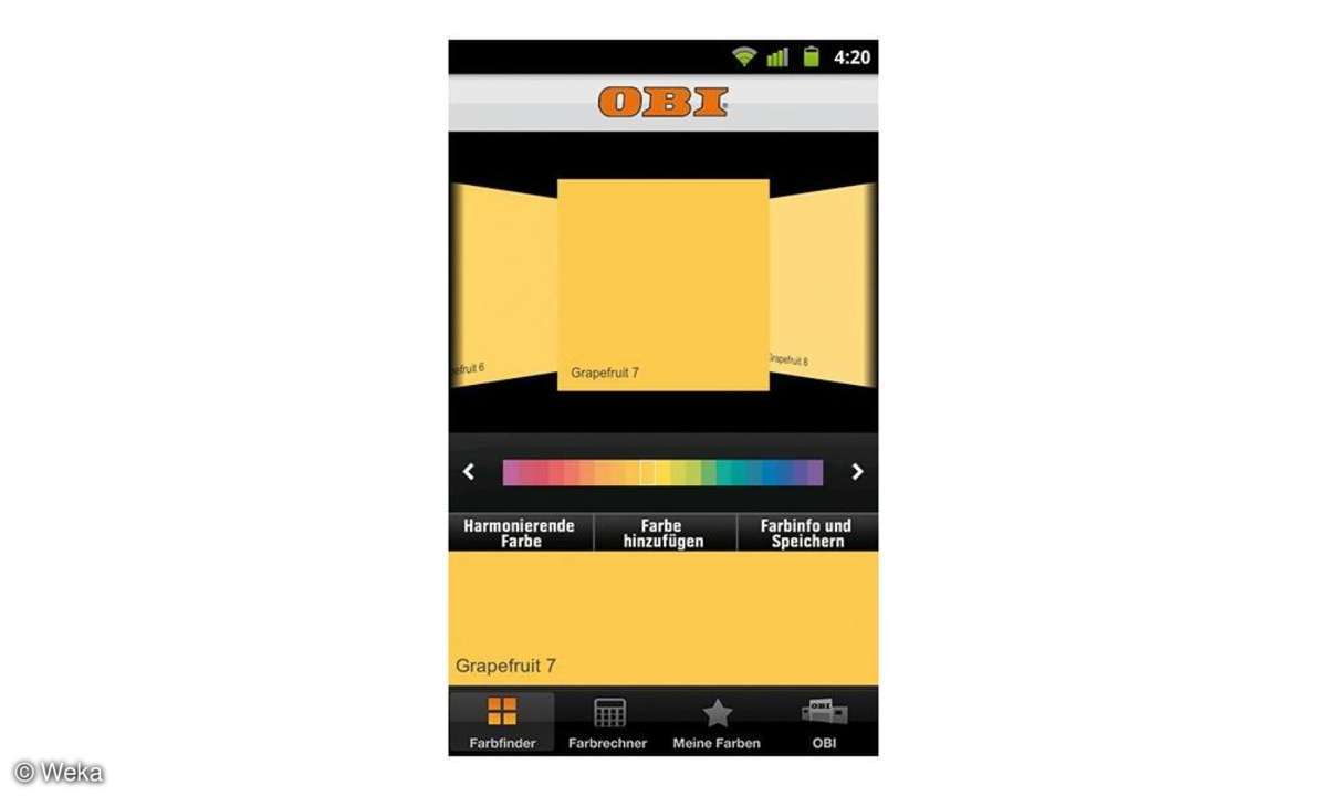 OBI Farbfinder - App zu Bauen und Einrichten