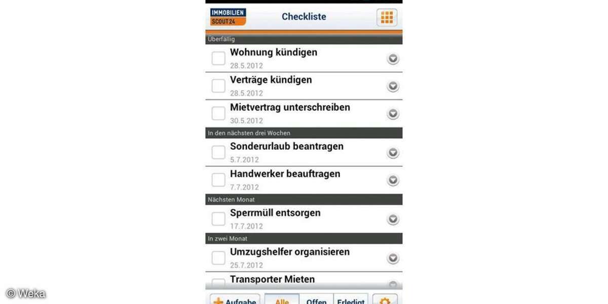 Umzug Immobilienscout 24 - App