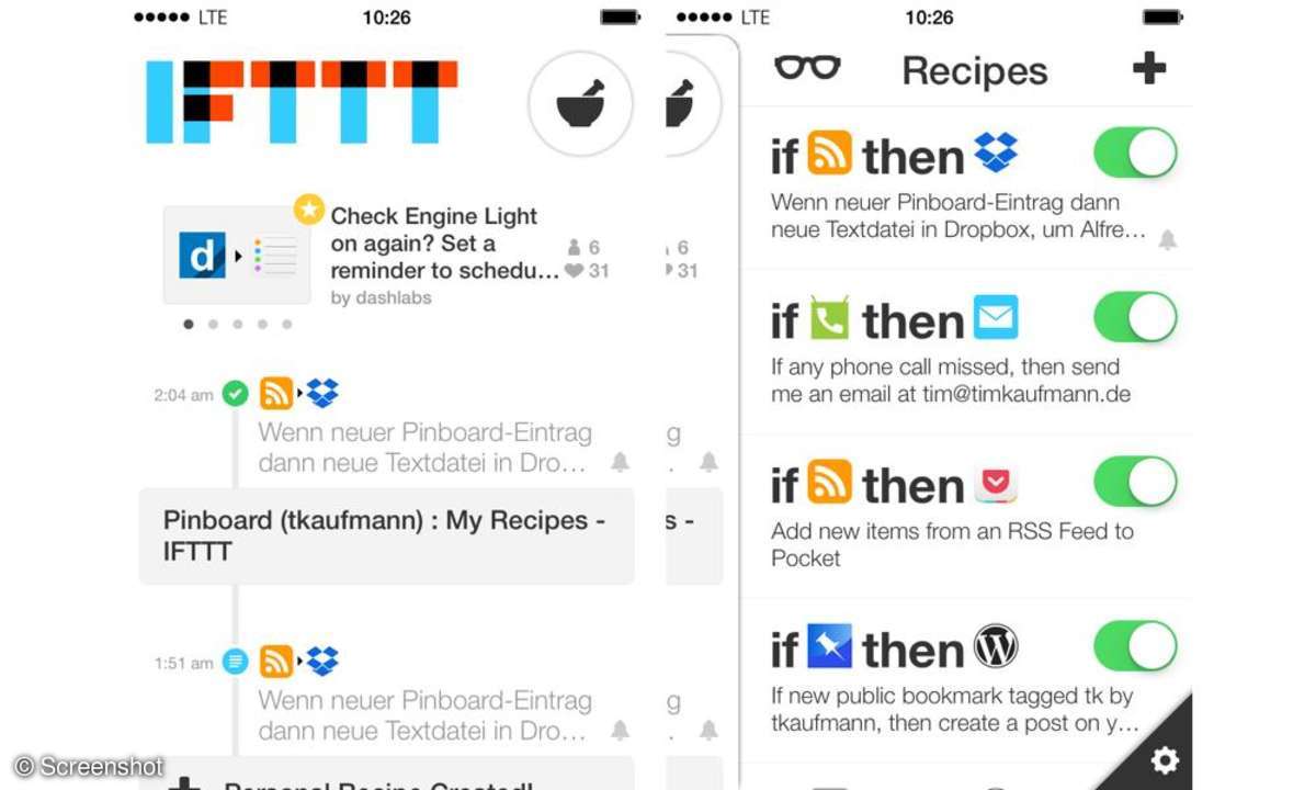 IFTTT, App, iPhone, iPad