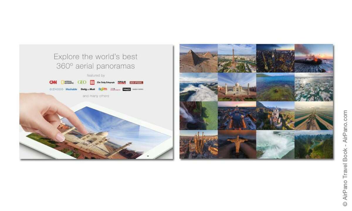 screenshot airpano travel book, ipad app,