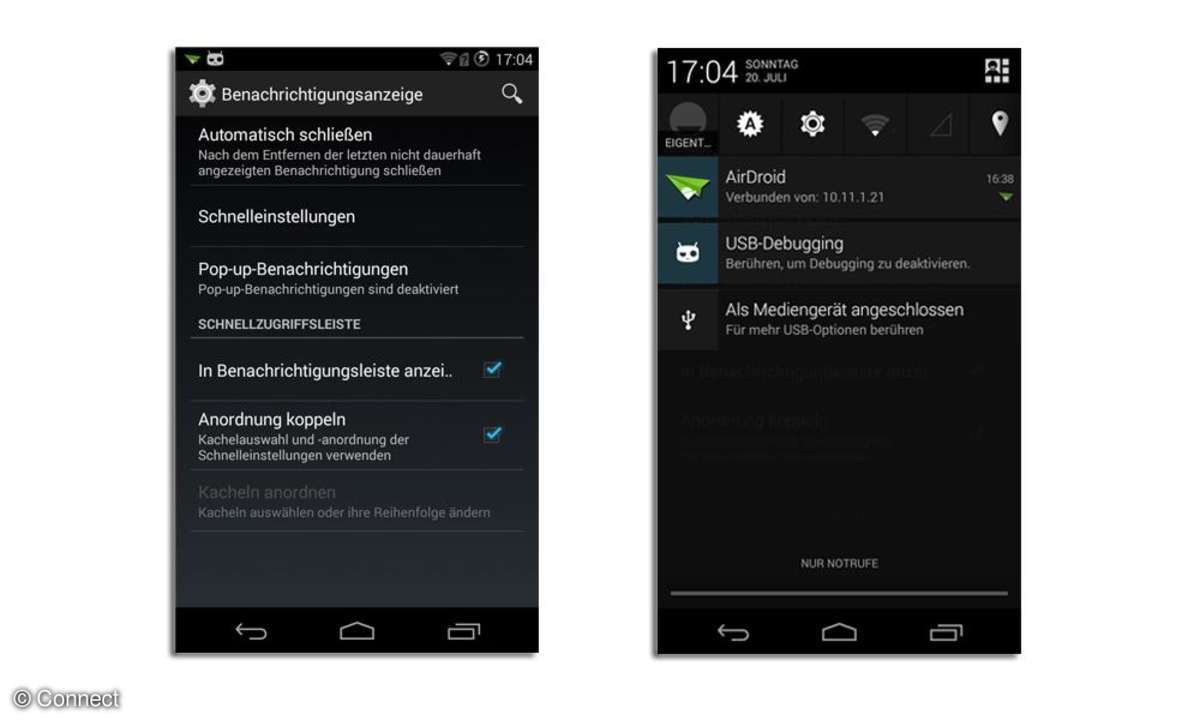 CyanogenMod Schnelleinstellung