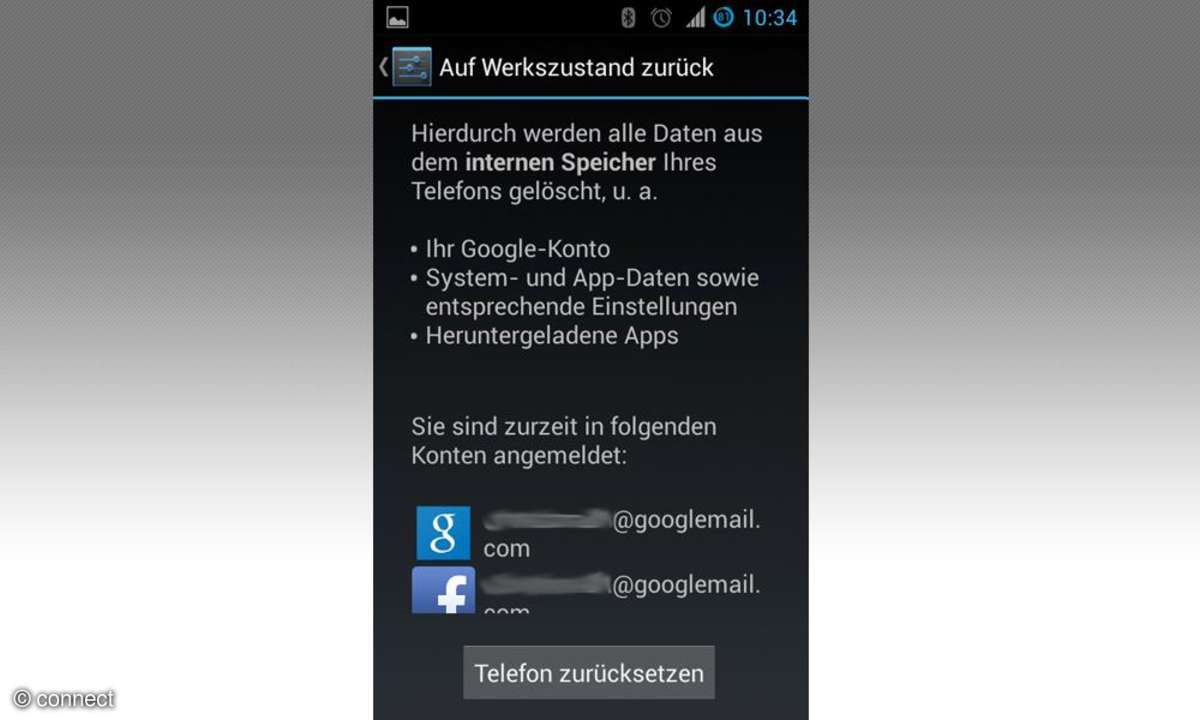 Samsung, Galaxy, Zurücksetzen