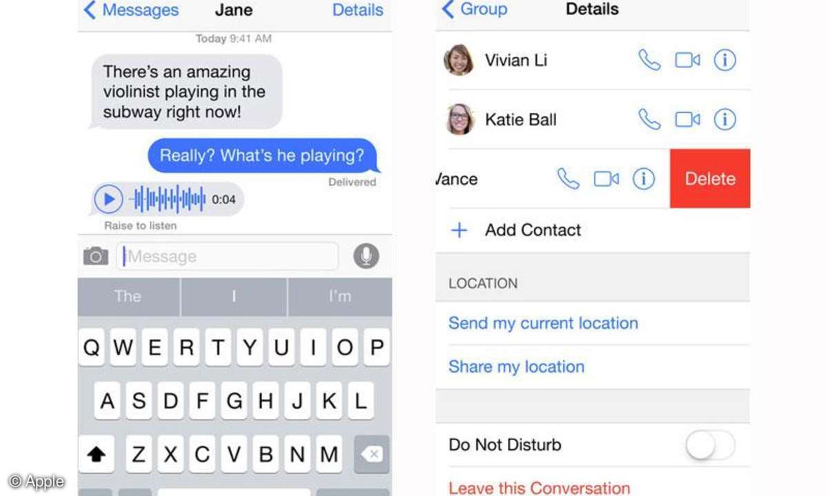 ios 8 iMessage generalüberholt