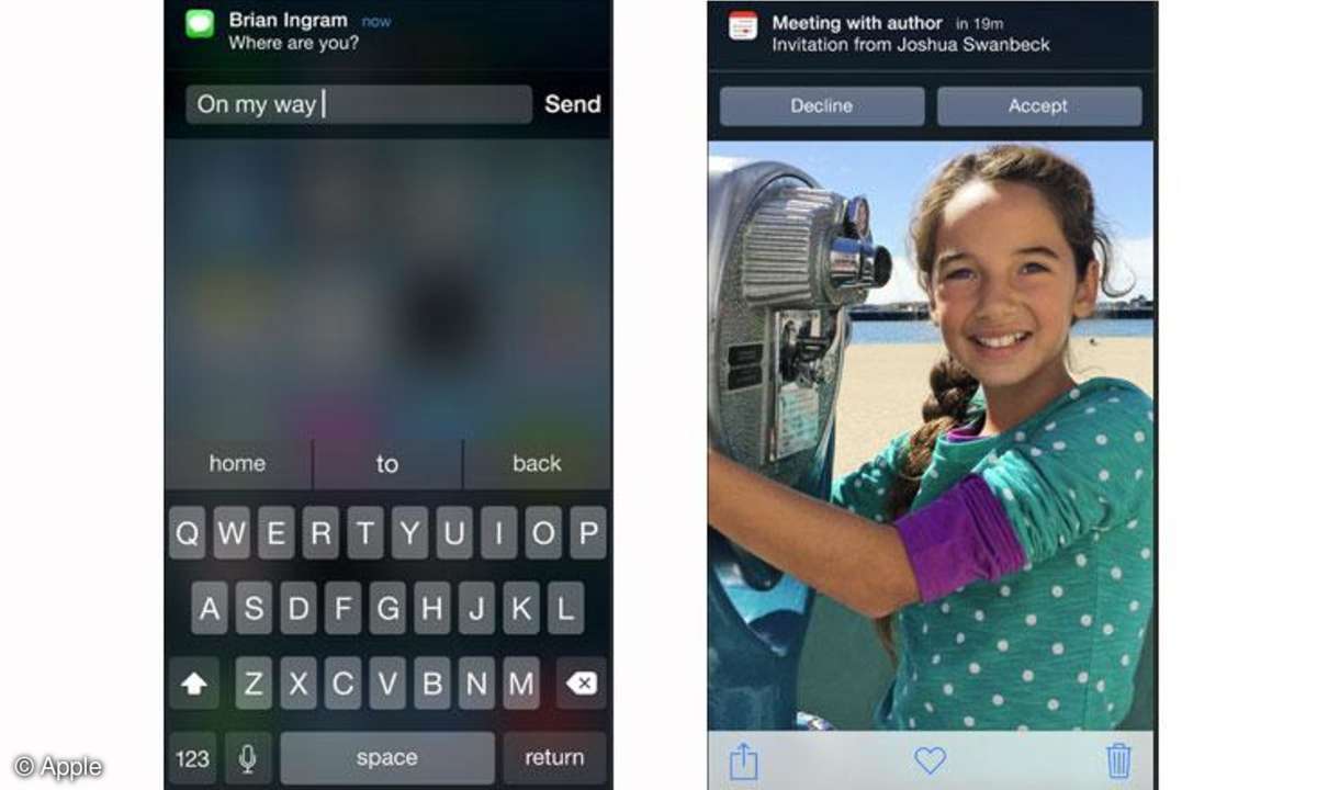 ios 8 interaktive Benachrichtigungen