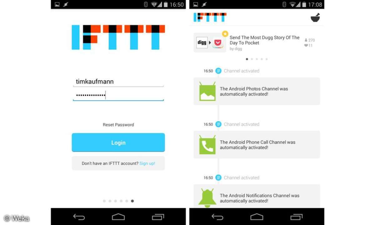 Connect IFTTT für Android