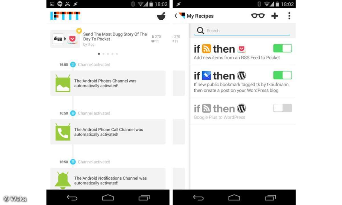 Connect IFTTT für Android