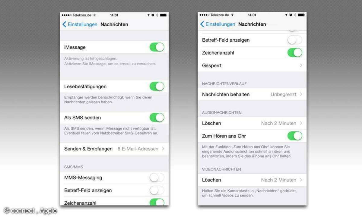 iOS 8 Einstellungen Tipps