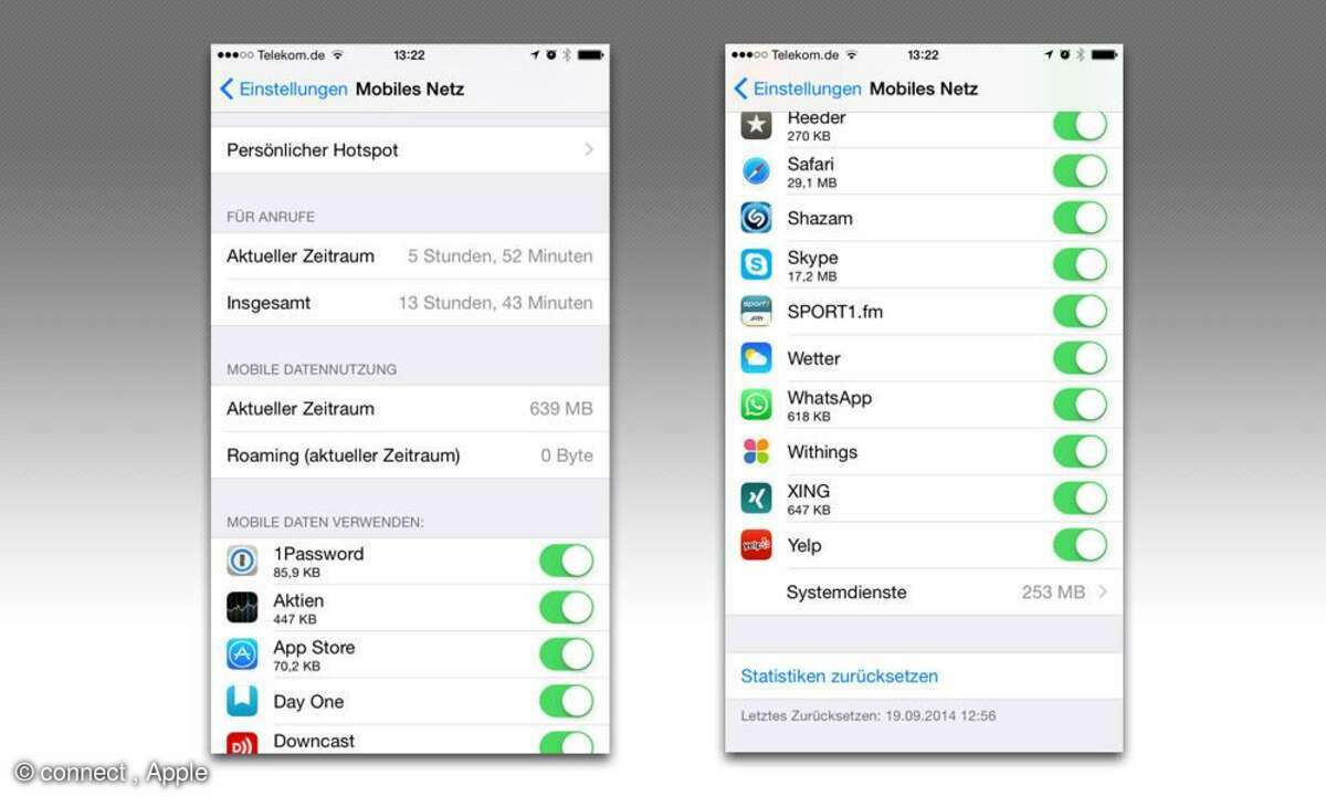 iOS 8 Einstellungen Tipps