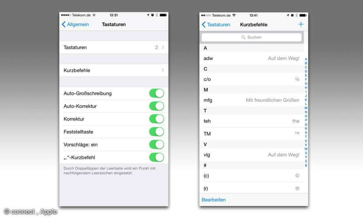 iOS 8 Einstellungen Tipps