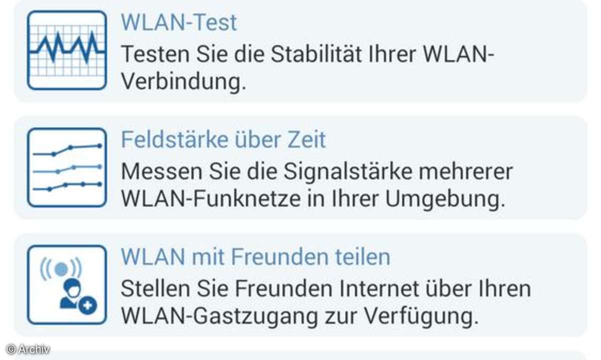 Hilfsfunktionen zur WLAN-Nutzung