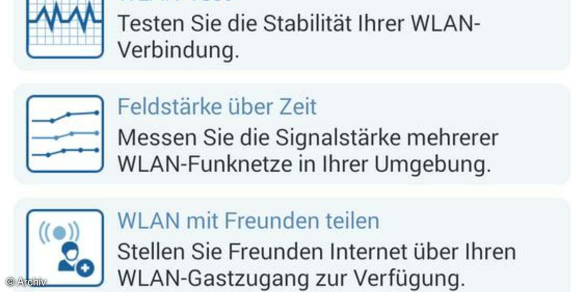 Hilfsfunktionen zur WLAN-Nutzung