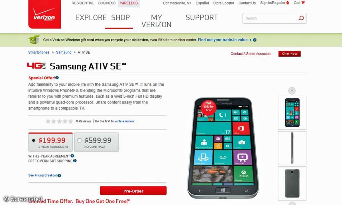 Samsung Ativ SE,Verizon