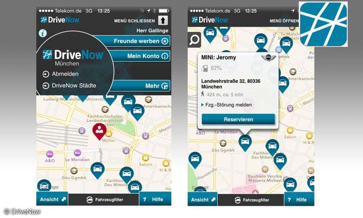 DriveNow Carsharing App