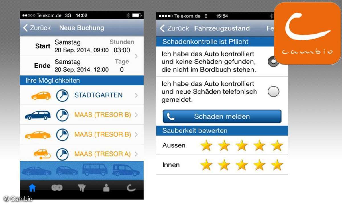 Cambio, Carsharing, App
