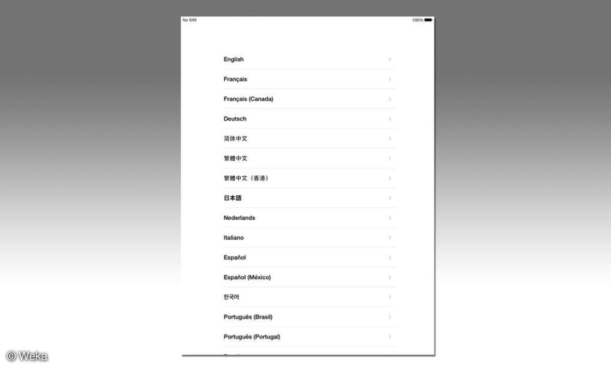 iPad Air 2 - Sprachauswahl