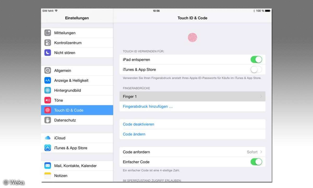 iPad Air 2 - Touch ID & Code