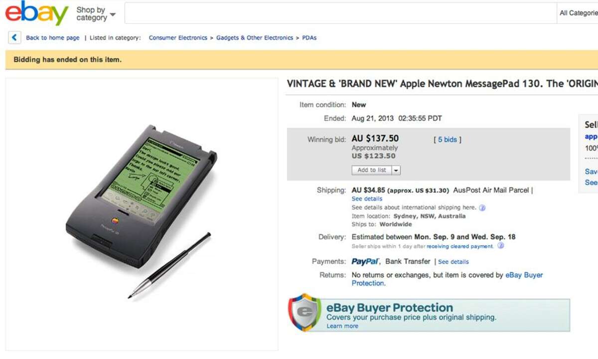 Apple Newton, ebay