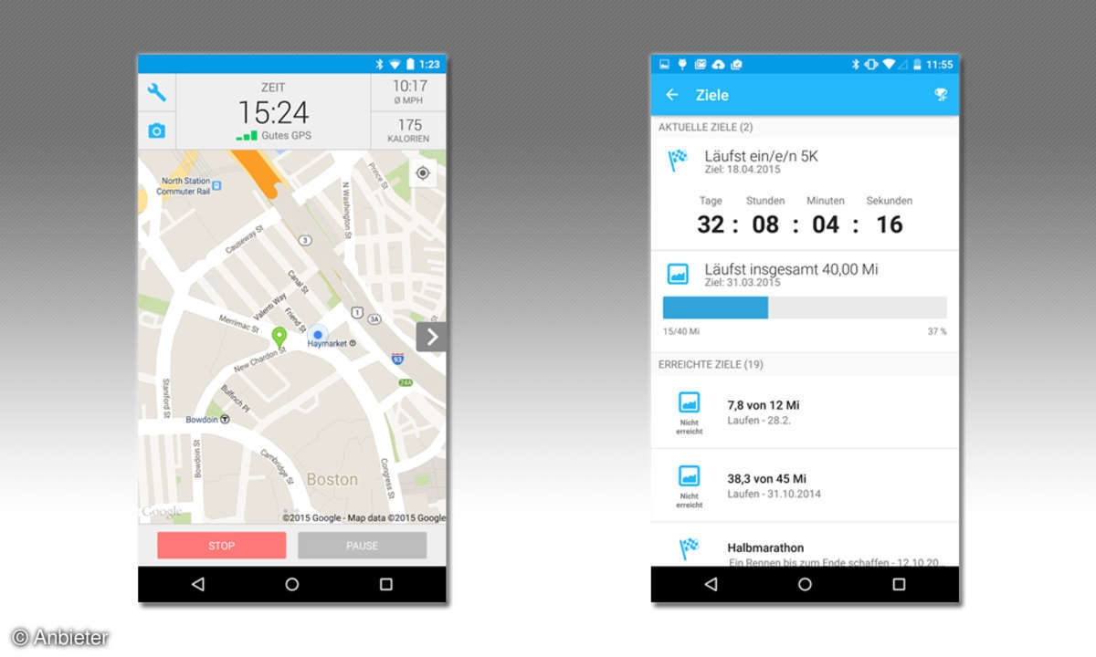 RunKeeper und Runtastic Laufen & Fitness