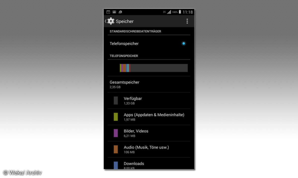 Screenshot: Speicher