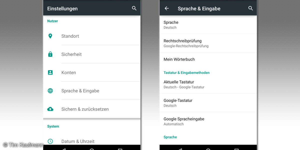 Sprache & Eingabe