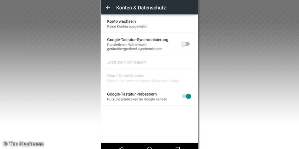 Konten und Datenschutz