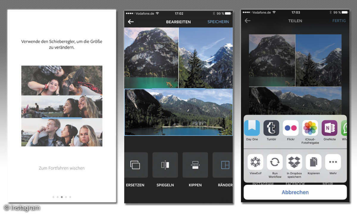 Layout by instagram App: iOS-Screenshot