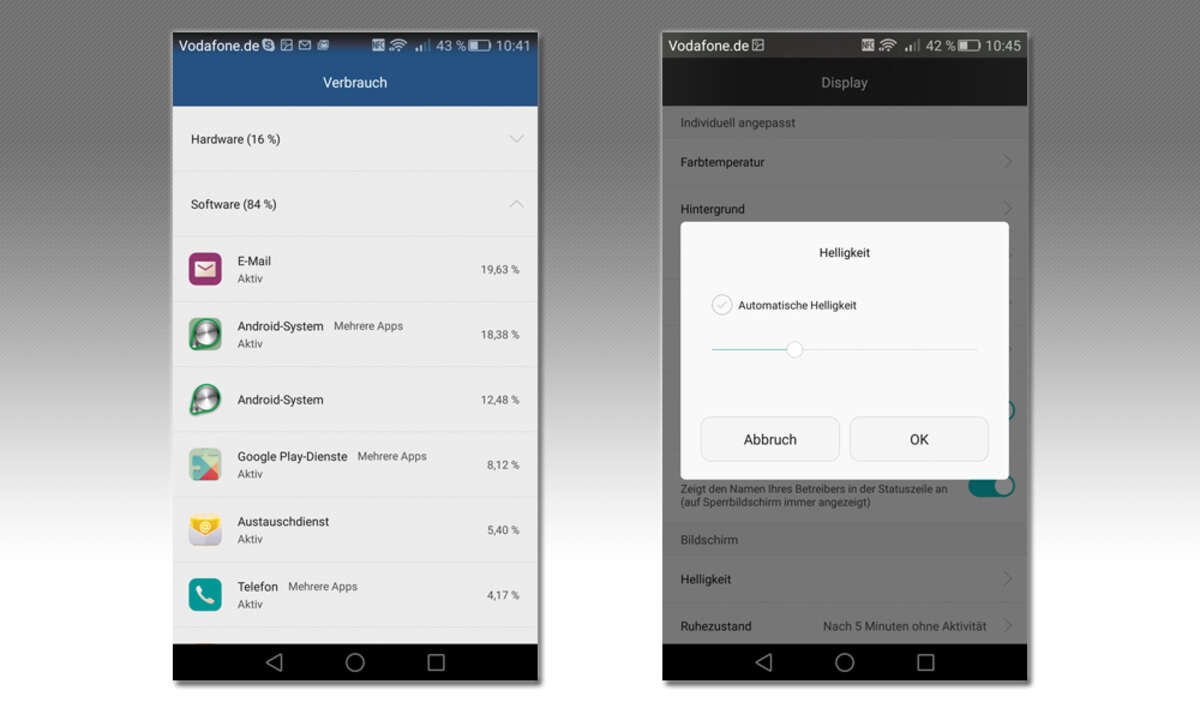 Screenshot Akku sparen