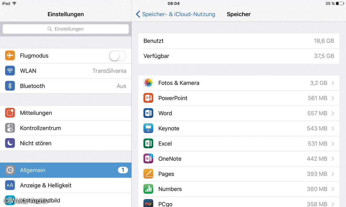 Screenshot: Datenmüll