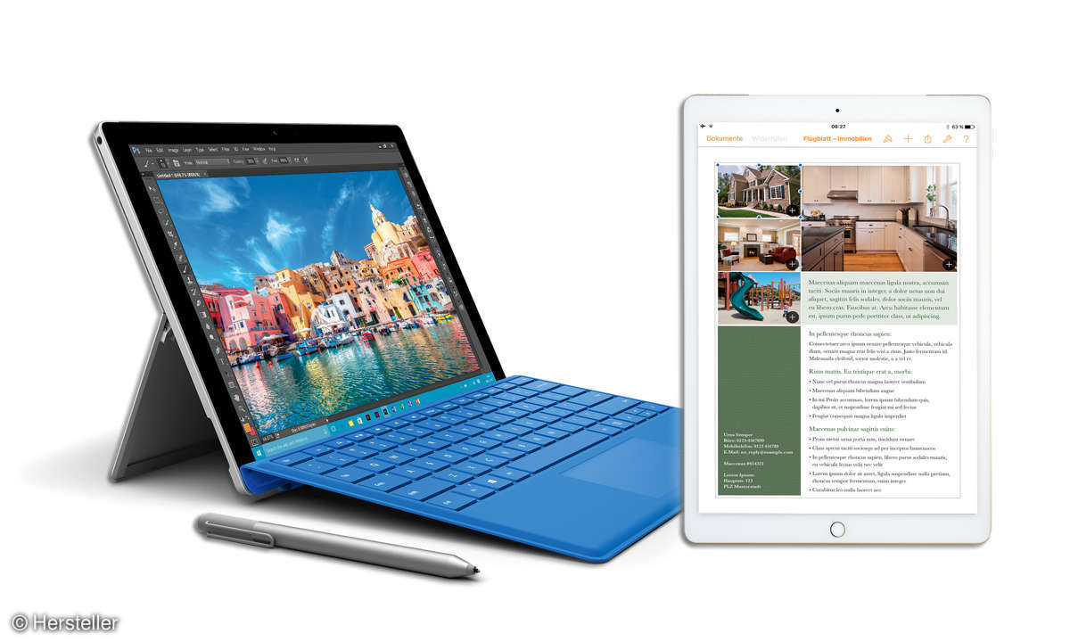 Surface Pro 4 und iPad Pro