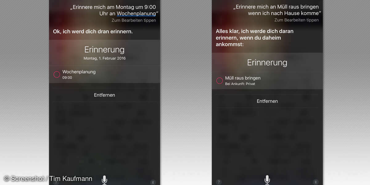 Siri-Funktionen