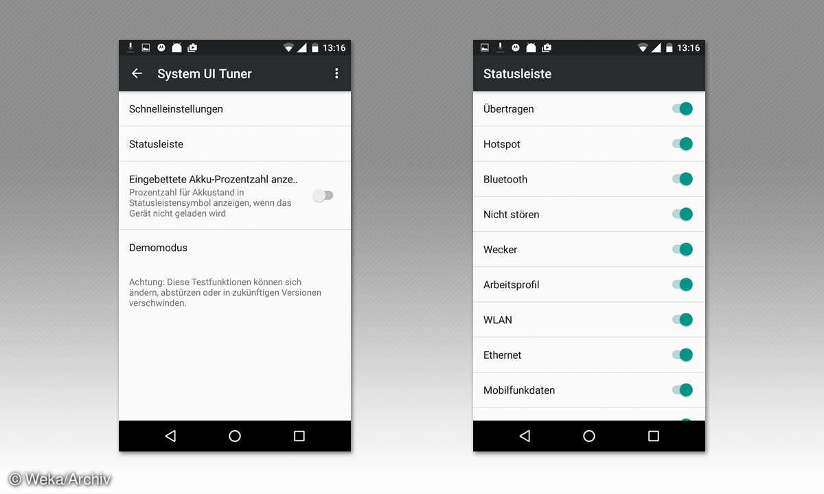 Screenshot: System UI Tuner