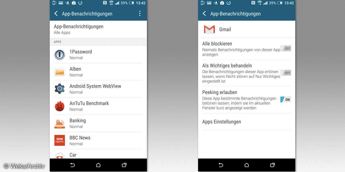 Screenshot: App-Benachrichtigungen priorisieren