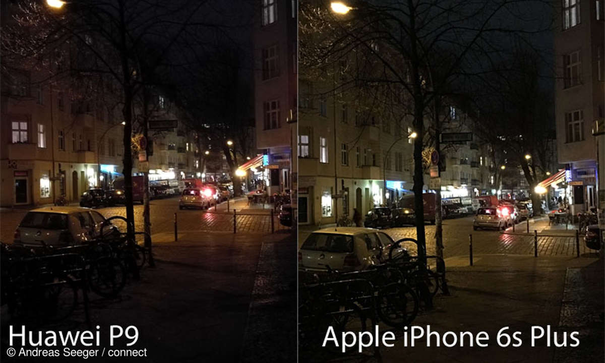 Huawei P9 und iPhone 6s Plus Nachtaufnahme
