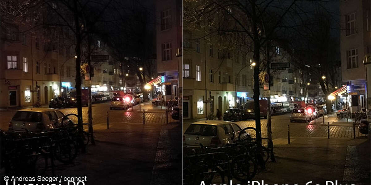 Huawei P9 und iPhone 6s Plus Nachtaufnahme