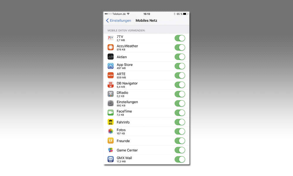app datenverbrauch kontrollieren