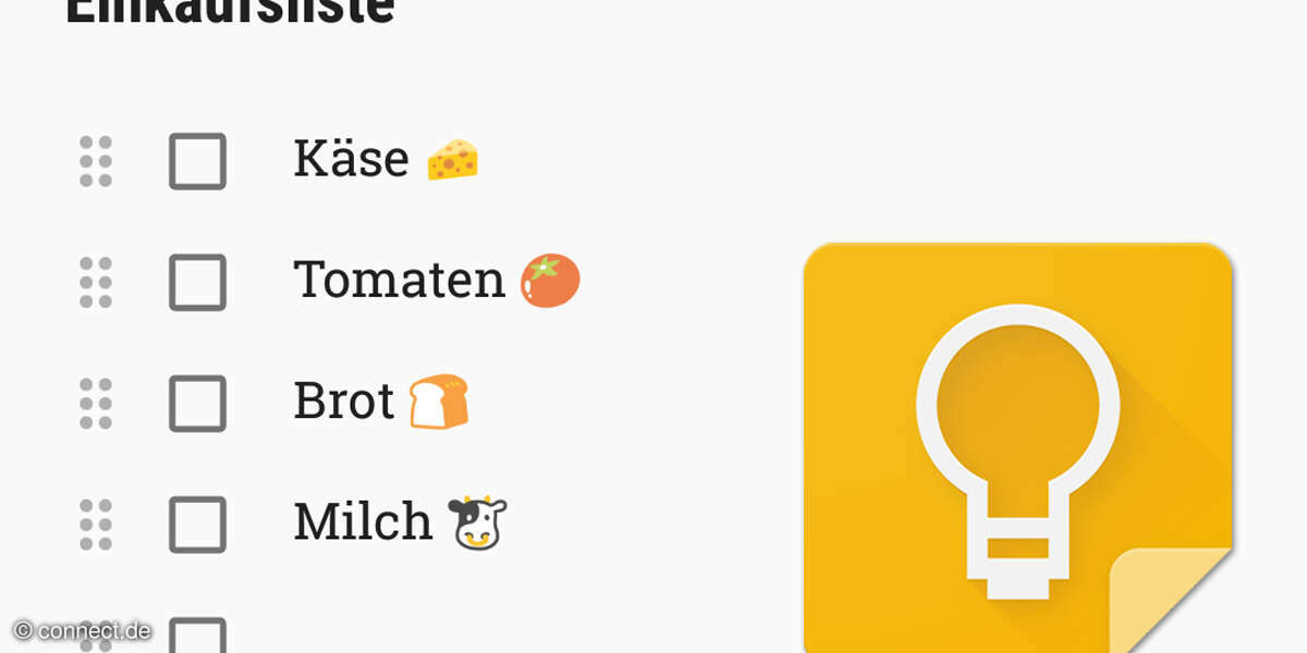 Gemeinsame Einkaufsliste mit Google Notizen