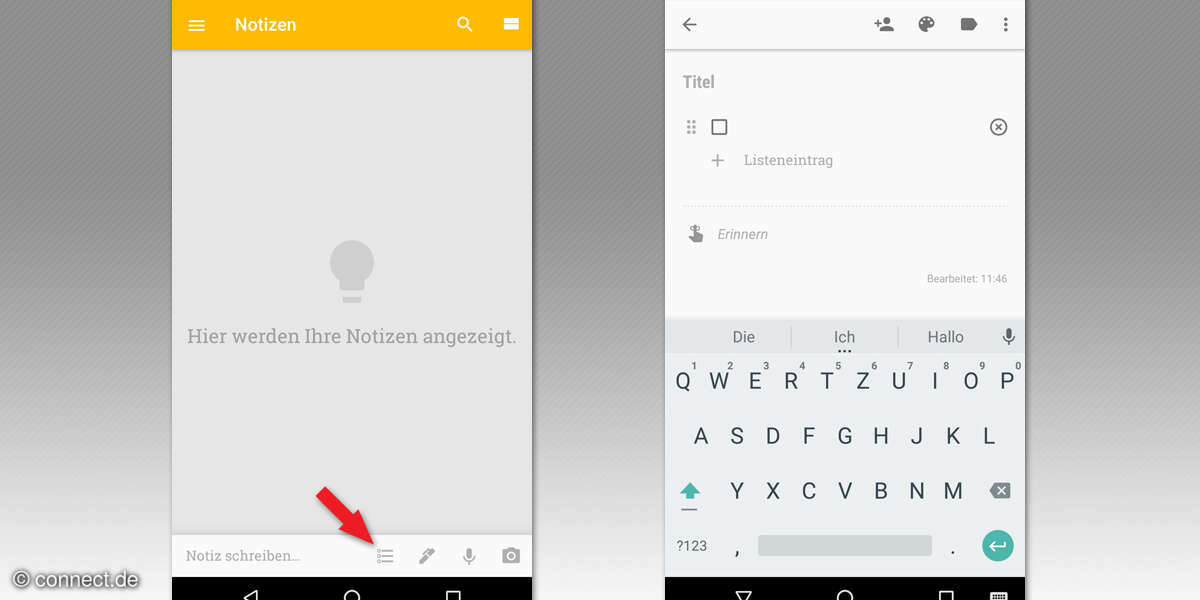 Gemeinsame Einkaufsliste mit Google Notizen