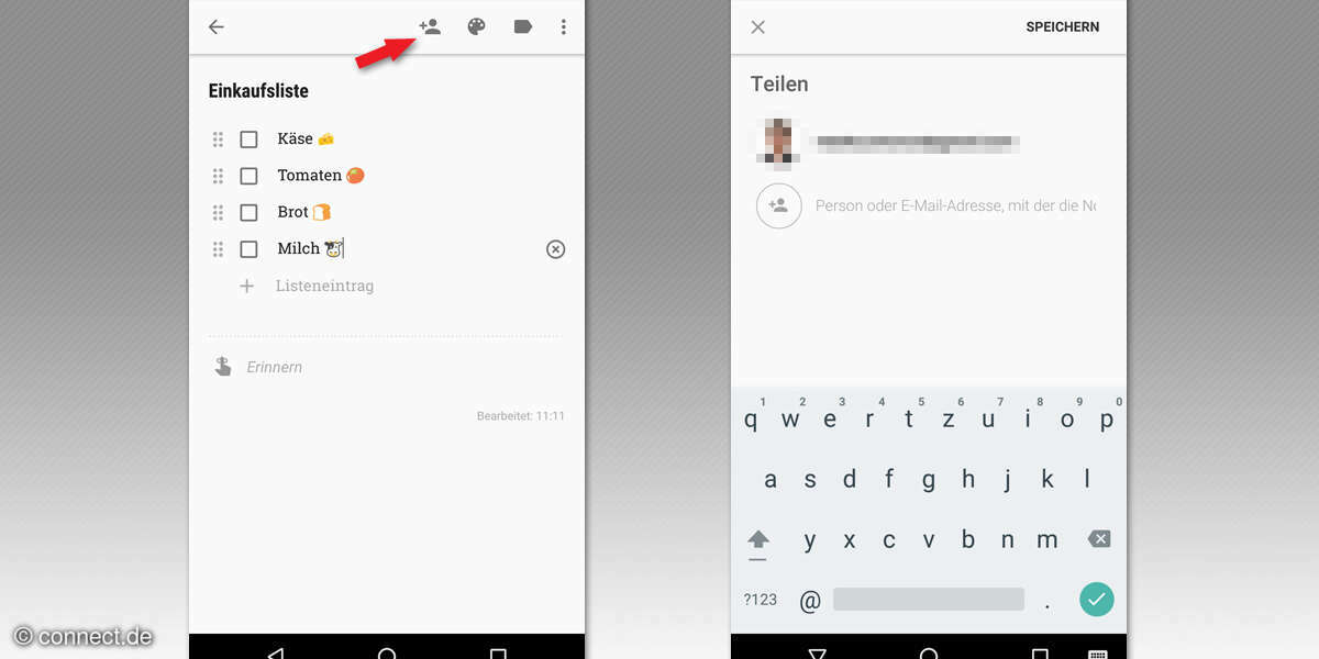 Gemeinsame Einkaufsliste mit Google Notizen