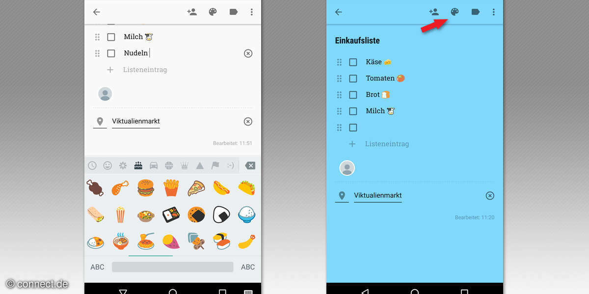 Gemeinsame Einkaufsliste mit Google Notizen