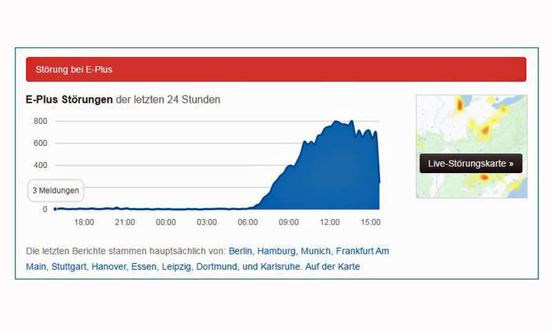 Massive Netzstörungen bei E-Plus - Aldi Talk, Base, Blau ...