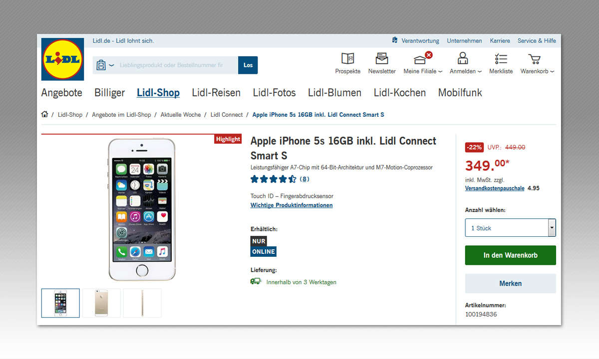 Iphone 5s Bei Lidl Im Aktionsangebot Kaufen Ohne Vertrag Connect