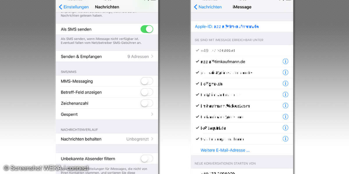 iMessage Einstellungen